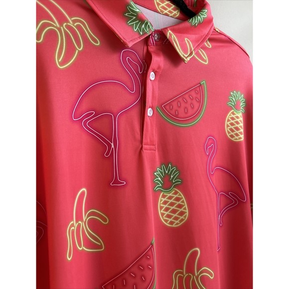 Proud 90 men’s XL Golf Polo, Neon Fruit, Short Sleeve - Picture 2 of 7